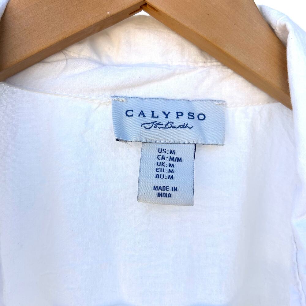 Calypso St. Barth White Lace Embroidered Button Down Medium Cottagecore Top - Picture 3 of 8